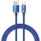 Cablu de date / adaptor Baseus Crystal Shine, USB Male la USB-C Male, 100 W, 2 m, Blue