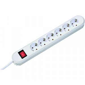 Priza/prelungitor Bachmann 6x Schuko, 3m, White