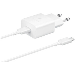 Samsung EP-T1510X, alb, USB-C, Fast Charge 15W + cablu USB-C