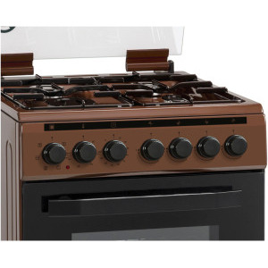 Heinner HFSC-V60LITGC-BRW, Mixt, 4 arzatoare, Aprindere electrica plita, Dispozitiv de siguranta, Cuptor electric, 6 functii, Timer, Grill, 60 cm, Maro