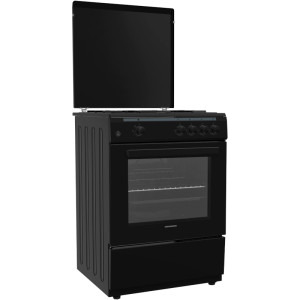 Aragaz Heinner HFSC-V60BK, 4 arzatoare, Gaz, Aprindere electrica, Dispozitiv de siguranta, 60 cm, Negru