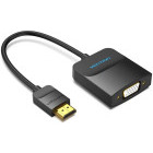 Adaptor Vention 1x HDMI Male - 1x VGA Female, 1x Jack 3.5 mm Female, Converter, negru