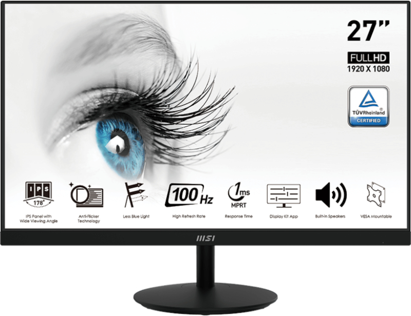 Monitor LED MSI Pro MP271A 27 inch FHD IPS 1 ms 100 Hz