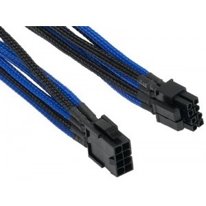 Orico 8-pin ATX Male - 4+4-pin ATX Female, 0.3m, negru albastru sleeved