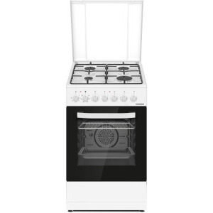 Aragaz Heinner HFSC-S60LITGC-WH, 4 arzatoare, Mixt, Dispozitiv de siguranta, Grill, 50 cm, Alb