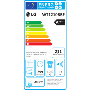 LG WashTower WT1210BBF, Spalare 12 kg, Uscare 10 kg, 1400 RPM, Clasa A, Dual Inverter Heat Pump, TurboWash360, Auto Sense AI DD, Smart Pairing, Allergy Care, ThinQ, Negru