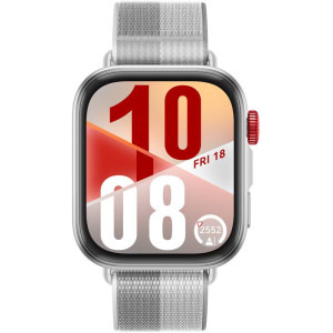 Huawei Watch Fit 4, Silver cu Silver Woven Strap