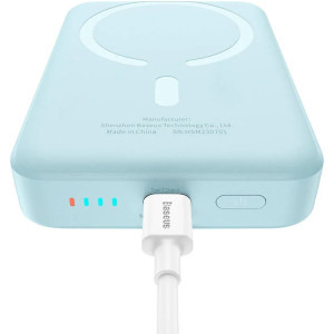 Baseus Magnetic Mini Air Wireless, 10000 mAh, 1x USB-C, 20 W, MagSafe, Blue