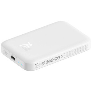 Baseus Magnetic Mini Air Wireless, 6000 mAh, 1x USB-C, 20 W, MagSafe, White