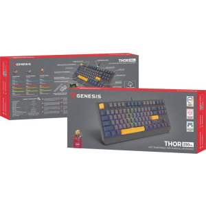 Genesis Thor 230 TKL RGB, Outemu Panda Switch, Mecanica, Blue