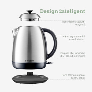 Buydeem 1.7L, Inox, K640-SS/EU