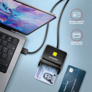 AXAGON Cititor electronic carti de identitate CRE-SM3N, USB 2.0