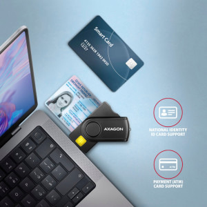 AXAGON Cititor electronic carti de identitate CRE-SMP2A, USB 2.0