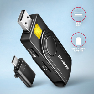 AXAGON Cititor electronic carti de identitate CRE-SMP2A, USB 2.0
