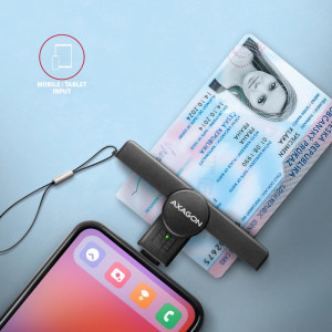 AXAGON Cititor electronic carti de identitate CRE-SMPC, USB-C
