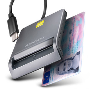 Cititor carduri AXAGON Cititor electronic carti de identitate CRE-SM3TC, USB-C