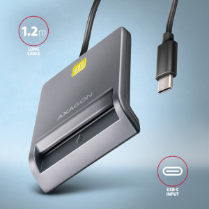 AXAGON Cititor electronic carti de identitate CRE-SM3TC, USB-C