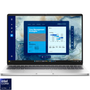Laptop DELL 16 Pro 16 PC16250, FHD+, Procesor Intel® Core™ Ultra 7 255U (12M Cache, up to 5.20 GHz), 32GB DDR5, 1TB SSD, Intel Graphics, Win 11 Pro, Platinum Silver, 3Yr ProSupport