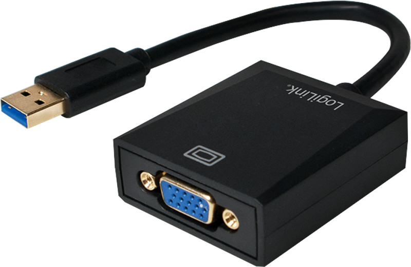 Adaptor Logilink 1x USB 3.0 Male - 1x VGA Female Black