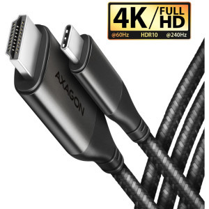 AXAGON USB-C Male - HDMI v2.1a Male, 1.8m, negru-gri