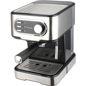 Espressor de cafea Fram FEM-850BKSS, 850W, 15bar, 1.5L, Argintiu