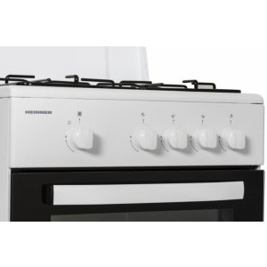 Heinner HFSC-SME50WH, 4 arzatoare, Gaz, Dispozitiv de siguranta, 50 cm, Alb