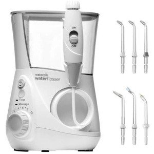 WATERPIK Irigator oral Aquarius WF-660, 10 trepte presiune, 6 rezerve, Alb