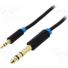 Cablu audio Vention BABBH, Jack 3.5 mm Male - Jack 6.35 mm Male, 2m, negru