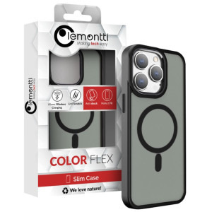 Lemontti Capac protectie spate Color Matte MagSafe Black pentru iPhone 15 Pro Max
