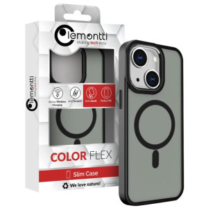 Lemontti Capac protectie spate Color Matte MagSafe Black iPhone 15 Plus
