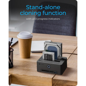 Icy Box IB-1233CL-CR 2-bay CloneStation USB 3.2 Gen 1 Black