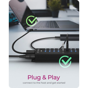 Icy Box IB-HUB1717-U3 17-port USB 3.2 Gen 1 Hub Black