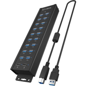 Icy Box IB-HUB1720-U3 20-in-1 USB Hub Black