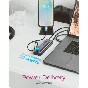 Icy Box IB-HUB1450-C31 10-port USB-C Hub Blue