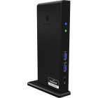 Icy Box Docking Station IB-DK2241AC, 11-in-1, 1x HDMI, 1x DVI-I, 2x USB 3.0, 4x USB 2.0, Gigabit LAN, Audio, Black