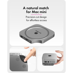 Icy Box Docking Station IB-DK100, USB-C, 7-in-1, M.2 NVMe slot, 4K HDMI, 3x USB, SD/microSD, Silver