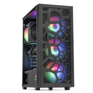 PC Gaming ZMEU Essential Plus, AMD Ryzen 5 PRO 8600G 4.3GHz, 8GB DDR5, 500GB SSD, Radeon 760M with Ryzen AI, Iluminare RGB
