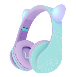 PowerLocus Over-Ear, Kids Cat Ears Purple/Teal