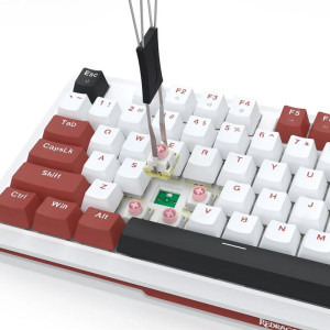 Redragon Stormhunter RGB White/Red Closed Buttom Pink Switch Mecanica