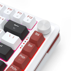 Redragon Stormhunter RGB White/Red Closed Buttom Pink Switch Mecanica