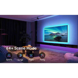 Govee Banda LED pentru TV RGB Smart H61780A1, Bluetooth, 3 m, diagonala 46-60 inch
