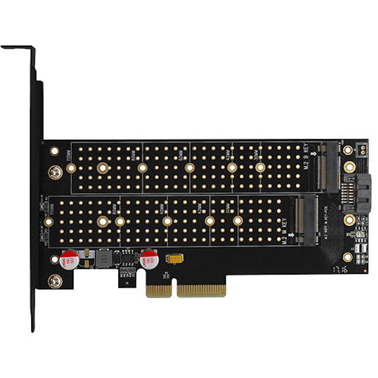 Adaptor AXAGON PCEM2-D 1x PCI-E Male - 2x M.2 PCI-E/SATA