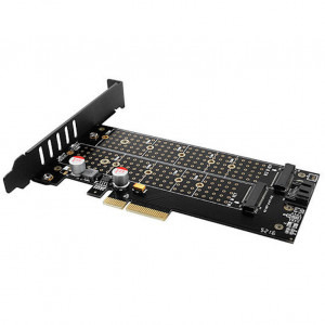 AXAGON PCEM2-D 1x PCI-E Male - 2x M.2 PCI-E/SATA