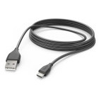 Cablu periferice Hama USB tip A 2.0 Male la micro USB 2.0 Male, 3 m, Negru