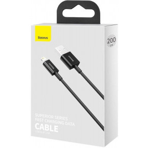 Baseus Superior, CALYS-C01, USB Male la Lightning Male, 2 m, Black