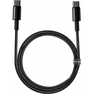 Baseus CATWJ-A01, USB-C Male la USB-C Male, 2 m, Black, amperaj maxim suportat 5A 100W