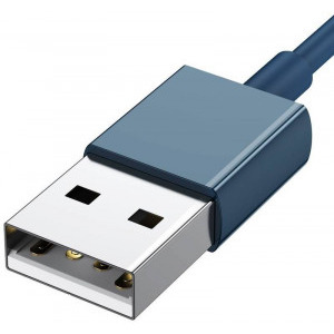 Baseus 3-In-1, Superior Series, CAMLTYS-03, USB Male la microUSB, USB-C, Lightning Male, 1.2 m, Blue, amperaj maxim suportat 3.5A