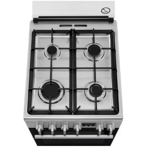 AEG CKB56490BM, Mixt, 4 arzatoare, Aprindere integrata, Sistem de siguranta, SteamBake, AirFry, Grill, Timer, Gratare fonta, Clasa A, 50 cm, Inox