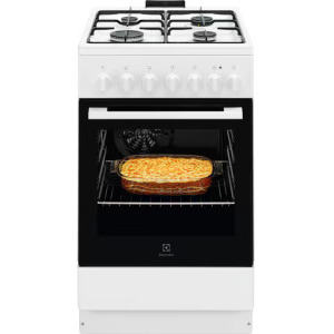 Aragaz Electrolux LKK520032W, Mixt, 4 arzatoare, Aprindere integrata, Sistem de siguranta, Grill, Timer, Clasa A, 50 cm, Alb