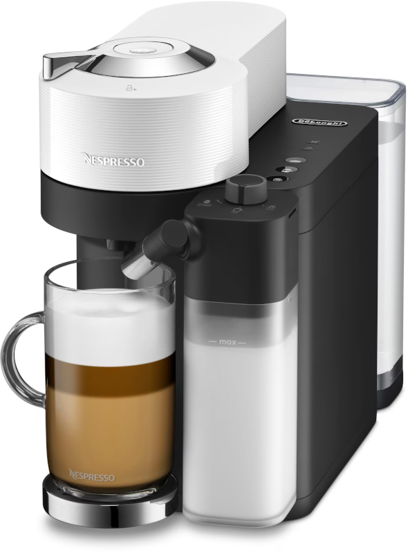 Espressor de cafea Nespresso by De'Longhi Vertuo Lattissima ENV300W, 1500W, 1.5L, Alb/Negru